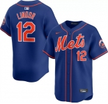Men's New York Mets #12 Francisco Lindor Royal 2024 Alternate Limited Stitched Baseball Jersey