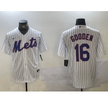 Men's New York Mets #16 Dwight Gooden White Cool Base Stitched Jersey