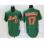 Men's New York Mets #17 Keith Hernandez Green Mesh Throwback Jersey