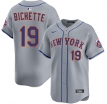 Men's New York Mets #19 Bo Bichette 2026 Gray Limited Stitched Baseball Jersey