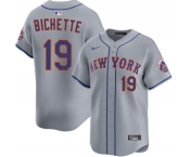 Men's New York Mets #19 Bo Bichette 2026 Gray Limited Stitched Baseball Jersey