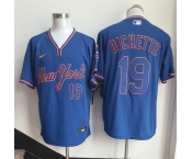 Men's New York Mets #19 Bo Bichette Blue Stitched Baseball Jersey