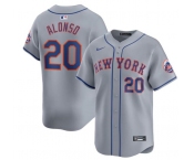 Men's New York Mets #20 Pete Alonso 2024 Gray Away Limited Stitched Baseball Jersey