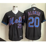 Men's New York Mets #20 Pete Alonso Black 2025 Stitched Baseball Jersey