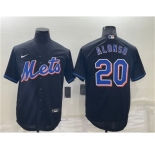 Men's New York Mets #20 Pete Alonso Black Stitched MLB Cool Base Nike Jersey