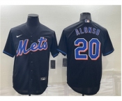 Men's New York Mets #20 Pete Alonso Black Stitched MLB Cool Base Nike Jersey