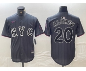 Men's New York Mets #20 Pete Alonso Grey 2024 City Connect Cool Base Stitched Jersey