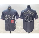 Men's New York Mets #20 Pete Alonso Number Grey 2024 City Connect Cool Base Stitched Jerseys