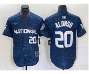 Men's New York Mets #20 Pete Alonso Number Royal 2023 All Star Cool Base Stitched Baseball Jersey