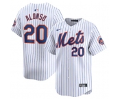 Men's New York Mets #20 Pete Alonso White 2024 Home Limited Stitched Baseball Jersey