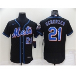 Men's New York Mets #21 Max Scherzer Black Stitched MLB Flex Base Nike Jersey