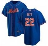 Men's New York Mets #22 Brett Baty Blue Cool Base Stitched Baseball Jersey