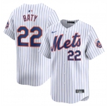 Men's New York Mets #22 Brett Baty White 2024 Home Limited Stitched Baseball Jersey