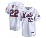 Men's New York Mets #22 Brett Baty White 2024 Home Limited Stitched Baseball Jersey