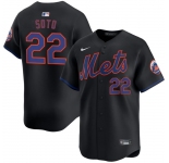 Men's New York Mets #22 Juan Soto Black 2024 Alternate Limited Stitched Baseball Jersey