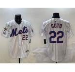 Men's New York Mets #22 Juan Soto White 2025 Spring Training Home Limited Stitched Baseball Jersey