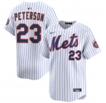 Men's New York Mets #23 David Peterson White 2025 Home Limited Stitched Baseball Jersey