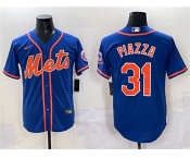 Men's New York Mets #31 Mike Piazza Blue Cool Base Stitched Baseball Jersey