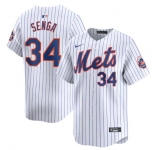 Men's New York Mets #34 Kodai Senga White 2024 Home Limited Stitched Baseball Jersey
