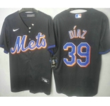 Men's New York Mets #39 Edwin Diaz Black Stitched MLB Cool Base Nike Jersey