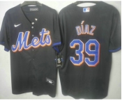 Men's New York Mets #39 Edwin Diaz Black Stitched MLB Cool Base Nike Jersey