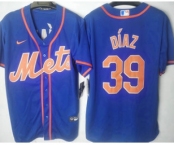 Men's New York Mets #39 Edwin Diaz Blue Stitched MLB Cool Base Nike Jersey
