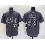 Men's New York Mets #39 Edwin Diaz Gray 2024 City Connect Cool Base Jersey