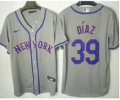 Men's New York Mets #39 Edwin Diaz Grey Stitched MLB Cool Base Nike Jersey