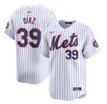 Men's New York Mets #39 Edwin Diaz White 2024 Home Limited Stitched Baseball Jersey