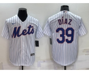 Men's New York Mets #39 Edwin Diaz White Stitched MLB Cool Base Nike Jersey