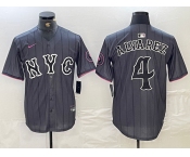 Men's New York Mets #4 Francisco Alvarez Gray 2024 City Connect Cool Base Stitched Jersey