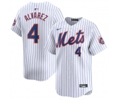 Men's New York Mets #4 Francisco Alvarez White 2024 Home Limited Stitched Baseball Jersey