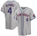Men's New York Mets #4 Francisco álvarez Gray 2023 Cool Base Stitched Baseball Jersey