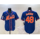 Men's New York Mets #48 Jacob DeGrom Royal 2025 Spring Training Cool Base Stitched Baseball Jersey