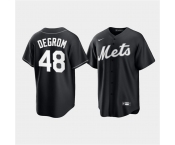 Men's New York Mets #48 Jacob deGrom Black Cool Base Stitched Baseball Jersey