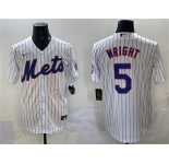 Men's New York Mets #5 David Wright White Stitched Baseball Jersey