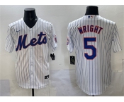 Men's New York Mets #5 David Wright White Stitched Baseball Jersey