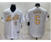 Men's New York Mets #6 Starling Marte Number White 2022 All Star Stitched Cool Base Nike Jersey