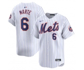 Men's New York Mets #6 Starling Marte White 2024 Home Limited Stitched Baseball Jersey