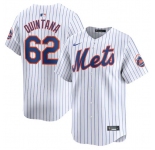 Men's New York Mets #62 Jose Quintana White 2024 Home Limited Stitched Baseball Jersey