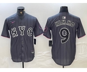 Men's New York Mets #9 Brandon Nimmo Gray 2024 City Connect Cool Base Stitched Jersey