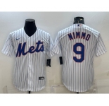 Men's New York Mets #9 Brandon Nimmo White Cool Base Stitched Baseball Jersey