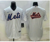 Men's New York Mets Big Logo White Cool Base Stitched Baseball Jerseys
