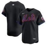 Men's New York Mets Blank 2024 Black Alternate Limited Stitched Baseball Jersey