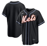Men's New York Mets Blank 2026 Black Out Stitched Baseball Jersey