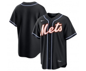Men's New York Mets Blank 2026 Black Out Stitched Baseball Jersey