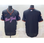Men's New York Mets Blank Black 2025 Spring Training Stitched Baseball Jersey