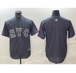 Men's New York Mets Blank Gray 2024 City Connect Cool Base Stitched Jersey