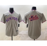 Men's New York Mets Blank Gray 2025 Limited Stitched Baseball Jersey