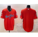 Men's New York Mets Blank Orange 2025 Spring Training Stitched Baseball Jersey